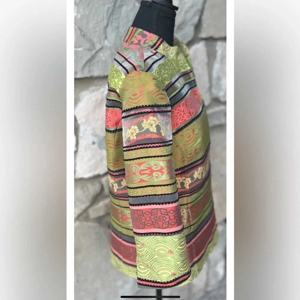 Joni B. Spring Jacket Medium Multicolored Zip Front‎ Long Sleeve Lined Excellent